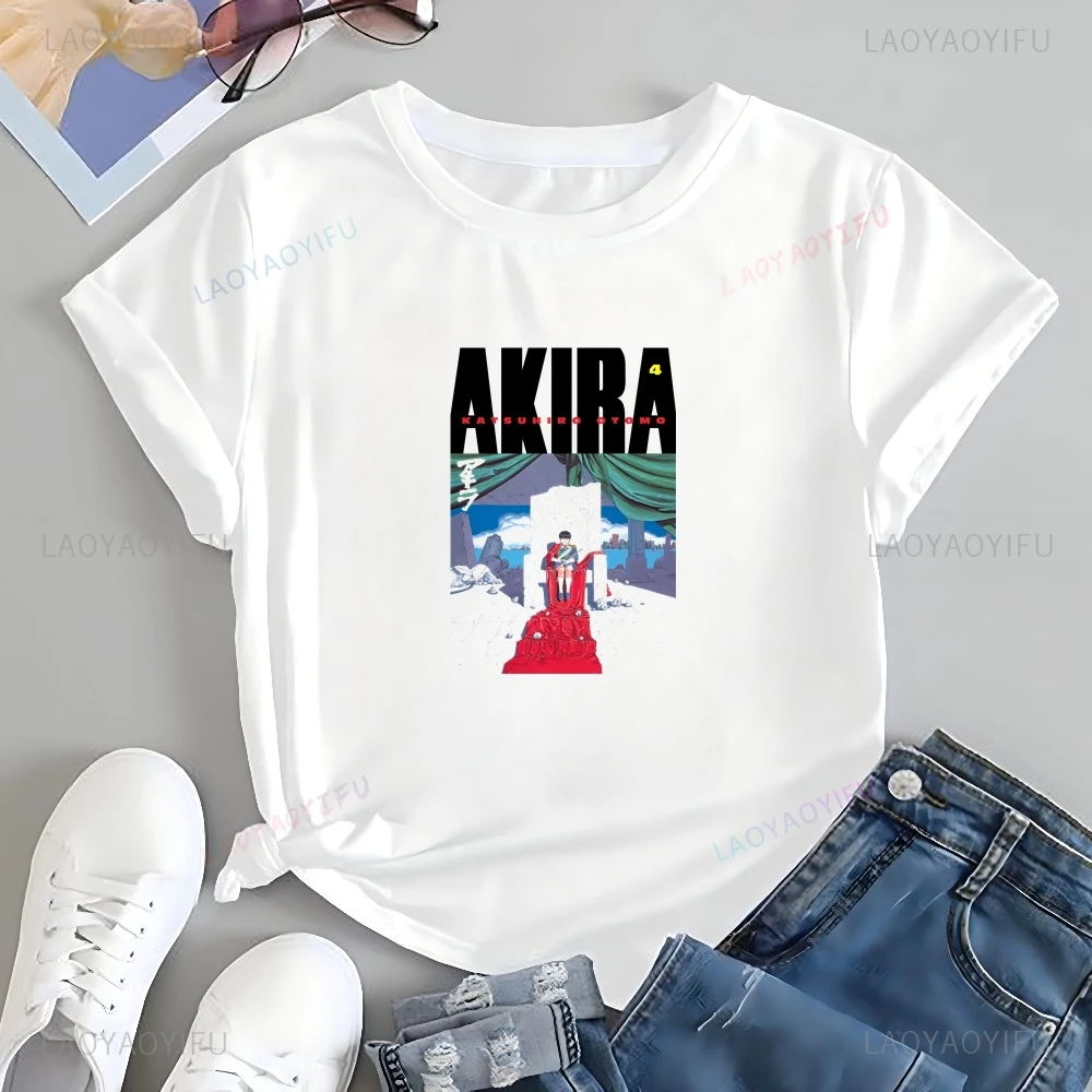 

Уникальная футболка с аниме-принтом AKIRA, рубашка с короткими рукавами в стиле Харадзюку для мужчин и женщин, футболка большого размера с узором