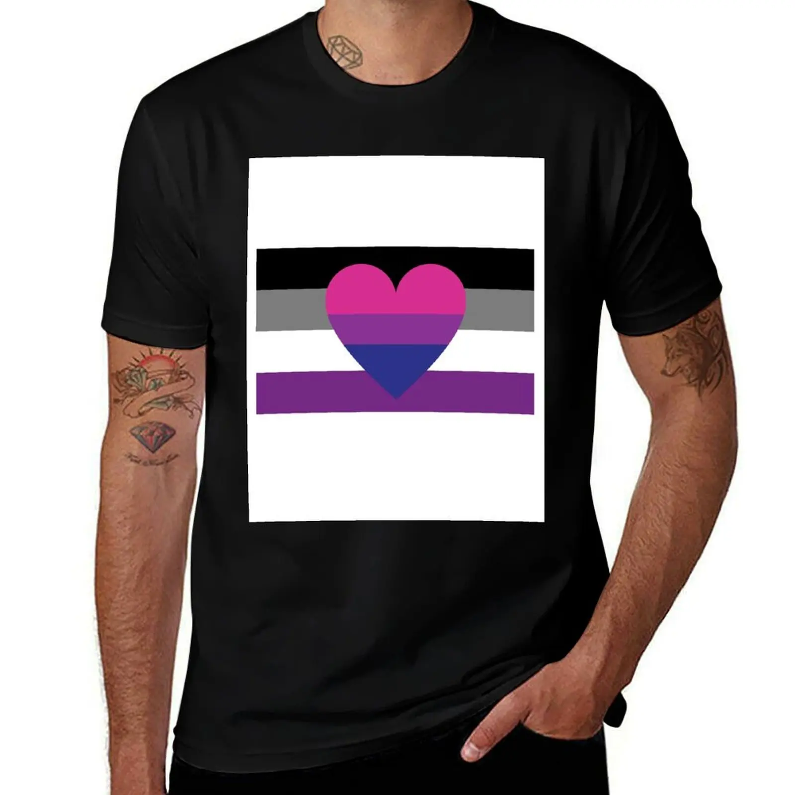 

Flag for shirt high shirts quality pack Asexual t man cotton t T-Shirt Biromantic man t anime cotton shirt