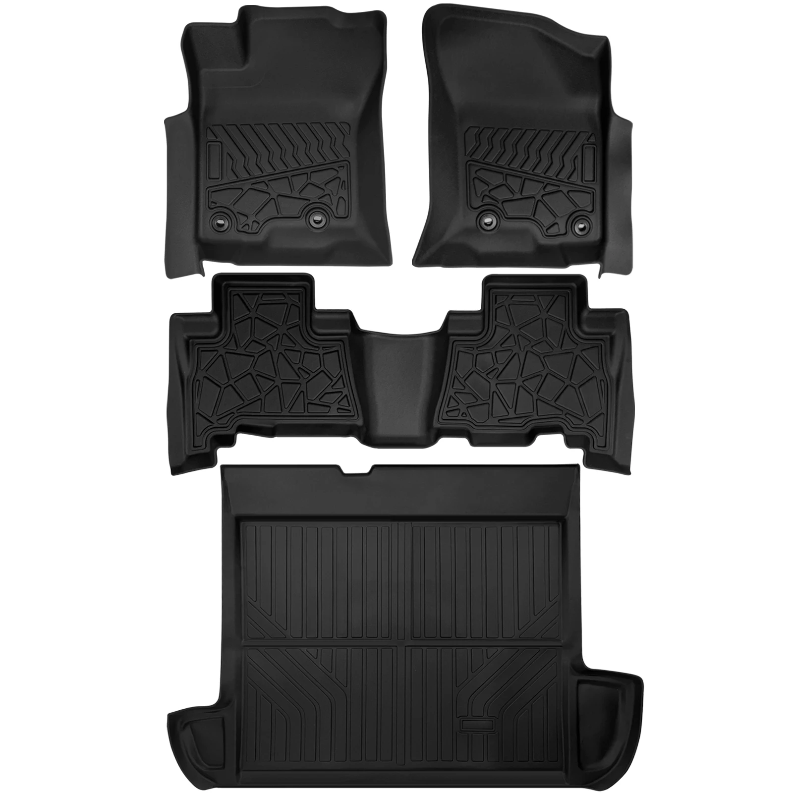 

Floor Liners Mats & Rear Cargo Liners for Toyota 4Runner 2013-2023 Heavy Duty All-Weather Floor Mats Rubber TPE Floor Liner