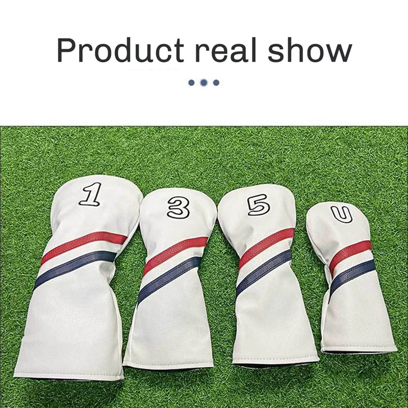 غطاء نادي الجولف SS-4PCS، غطاء نادي الجولف المطبوع بالأرقام، غطاء حماية نادي مقاوم للماء من البولي يوريثان 1+3+5+U رقم