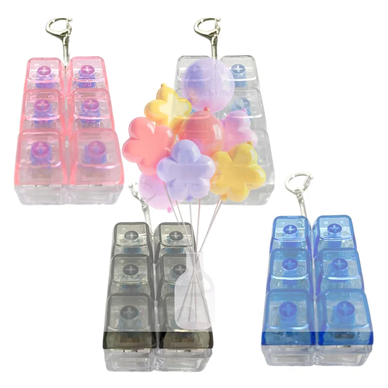 6 مفاتيح زر الاصبع مكافحة الإجهاد اللعب المفاتيح لوحة المفاتيح الميكانيكية محور تستر أغطية المفاتيح مع أضواء LED إصبع لوحة المفاتيح قبعات لعبة