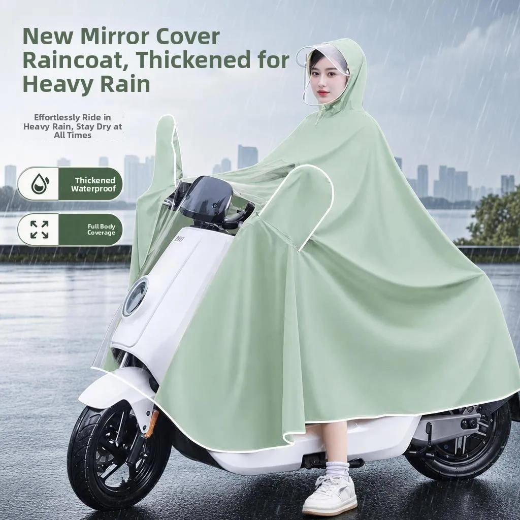 

Thickened Vehicle Raincoat Unisex Full Body Motorcycle Rain Poncho Windproof Breathable for Cycling in Heavy Rain