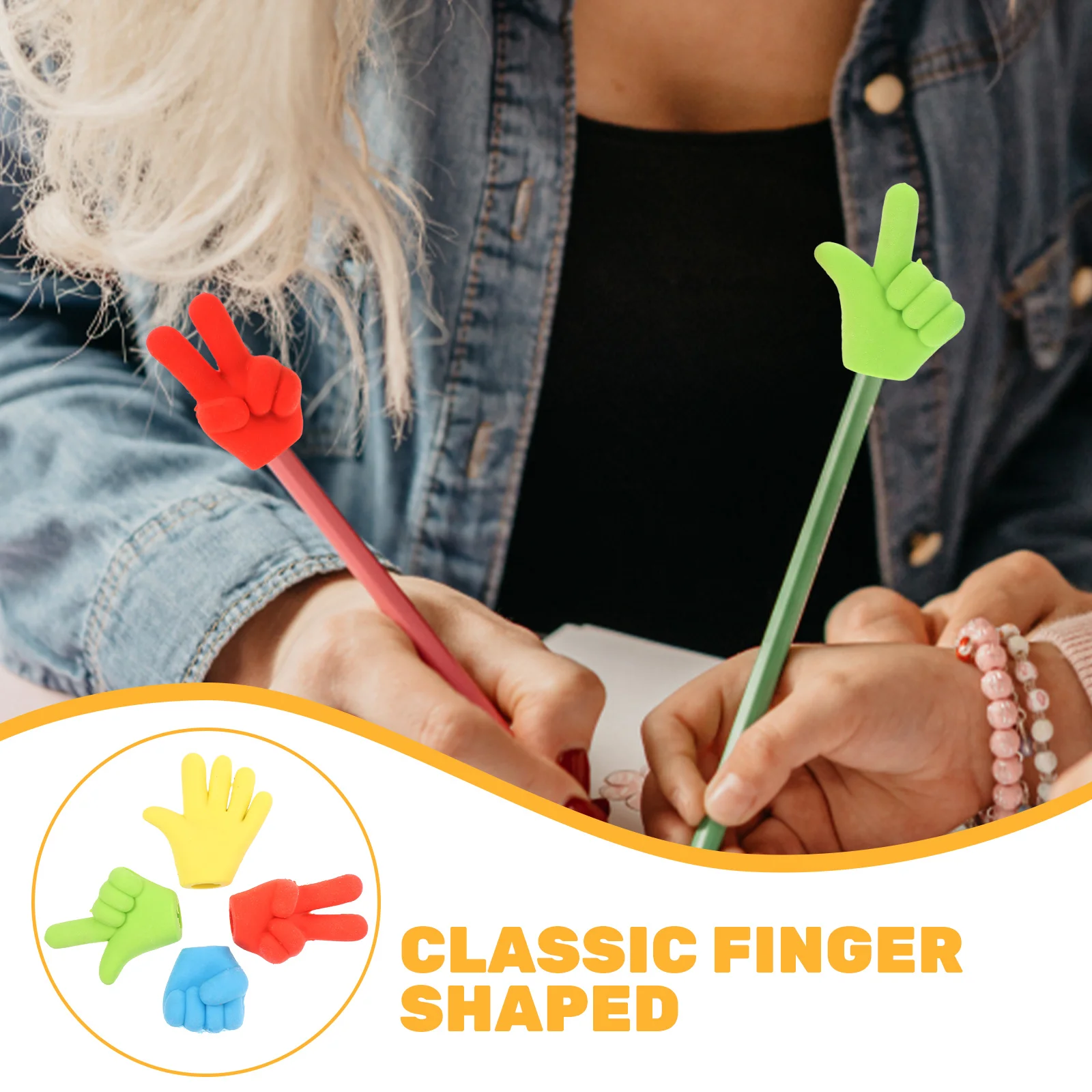 

Finger Shaped Erasers Cute Cartoon Small School Pencil Kids Drawing Mini Bulk Fun Students Rubber Environmental Safe