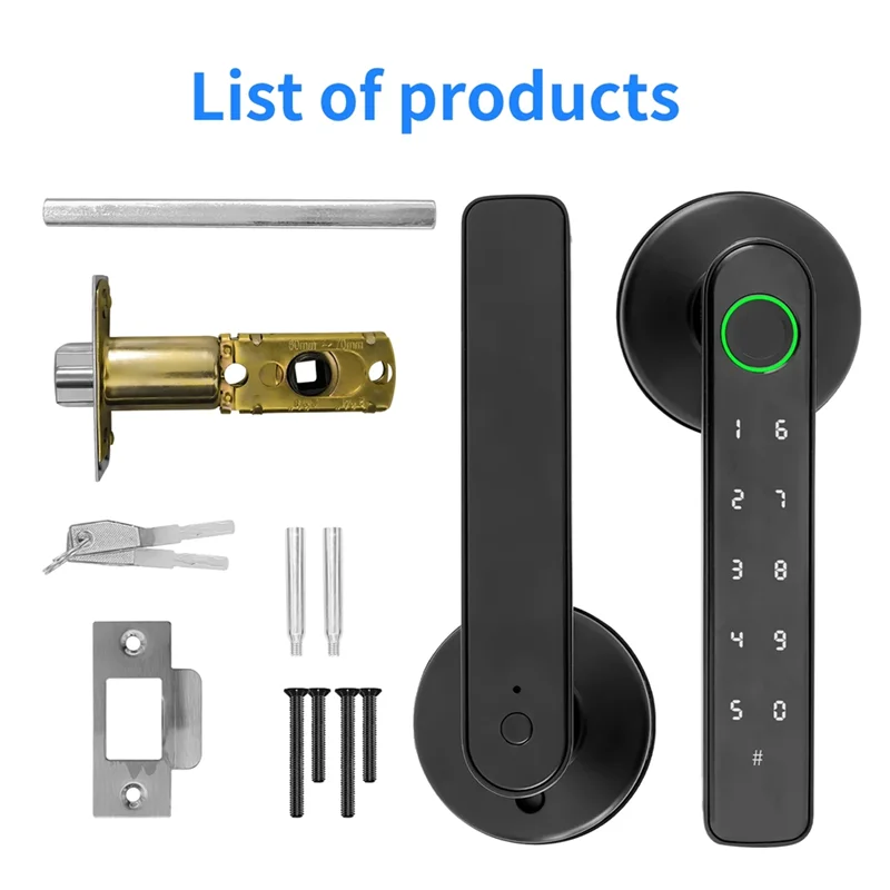 

【SLEEK DESIGN】Биометрический электронный замок Tuya Bluetooth, умная дверная ручка с отпечатками пальцев, разблокировка пароля, интеллектуальная домашняя безопасность