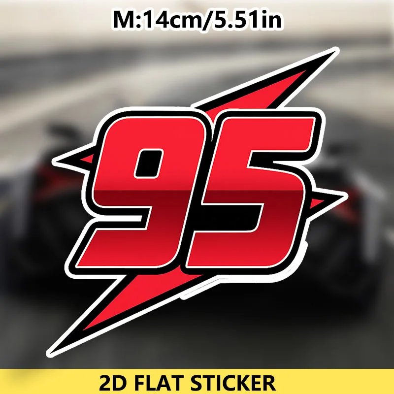 1pc 2D Flat 95 Lightning Vinyl Sticker, Self-adhesive Die Cut Decal for Car Window Laptop Metal Glass Decor