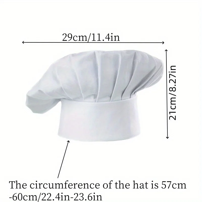 2pcs 성인 요리사 모자 팩 케이터링 학교 대학 레스토랑에 적합한 주방 요리를위한 조정 가능한 탄성 베이커 모자