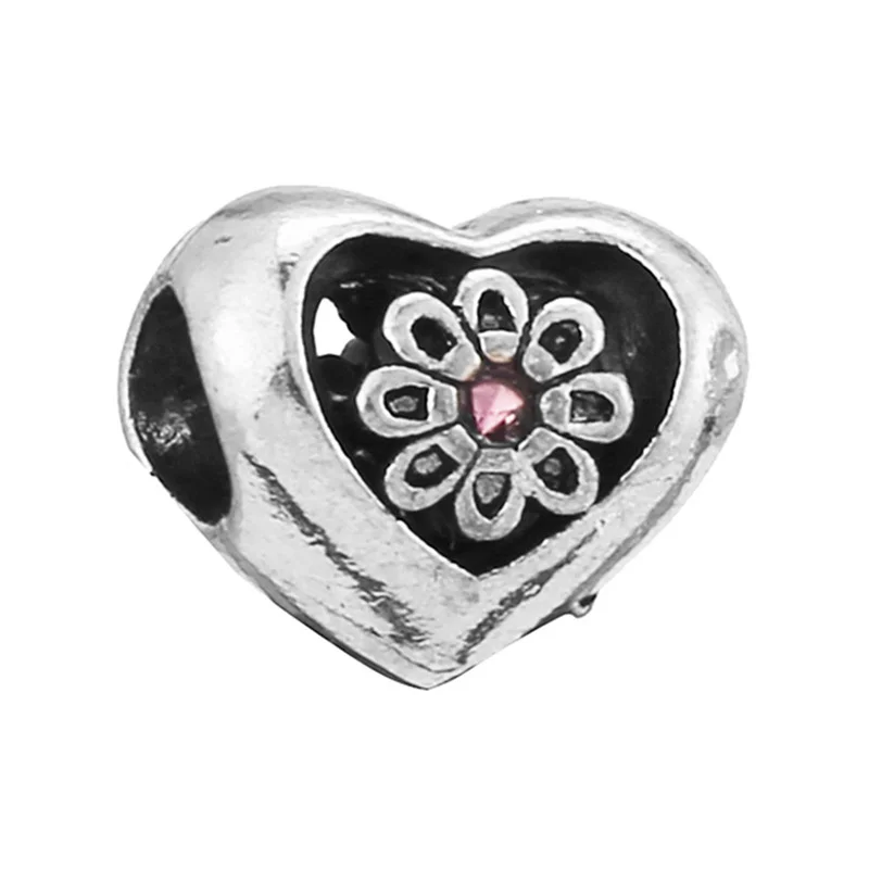 

New Fashion Light Luxury Pink Diamond Heart-Shaped Charm Bead Bracelet Necklace Women Hot DIY Jewelry Accessories