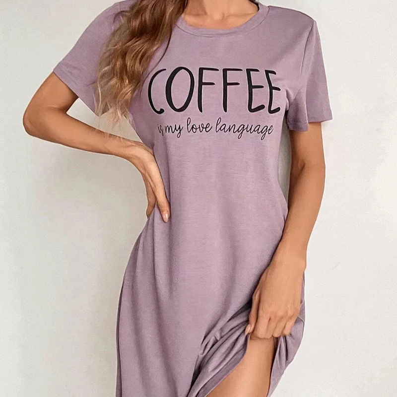 Milk Silk Nightgown Women Nightdress Short Sleeve Cartoon Nightgowns Sweet Casual Sleepwear Pijamas Sleepdress