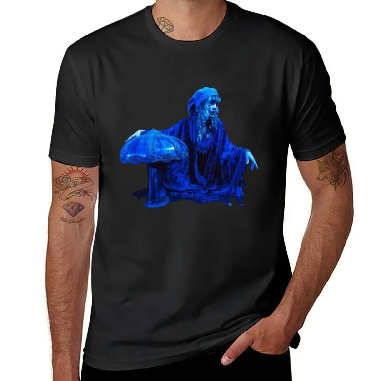 Classic Mystical Blue Stevie lamp T-Shirt korean fashion customs black t-shirts for men