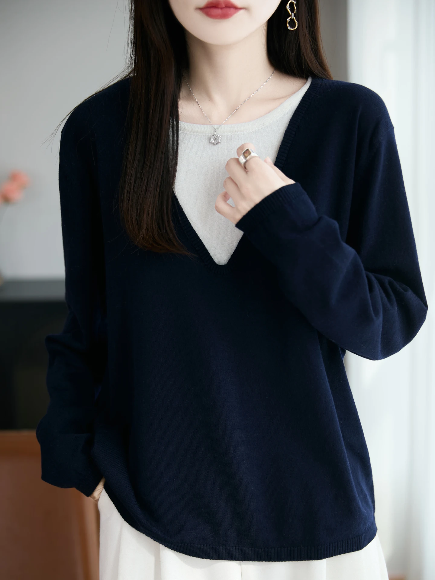 New Fashion Woman Worsted Merino Wool Sweater Elegant Female Autumn Winter Knitted Pullover Long Sleeve Clothes Tops Lady Jumper