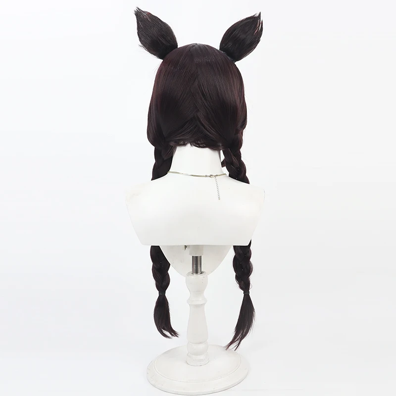 NIJISANJI الظاهري يوتيوب Inui Toko Cos شعر مستعار تأثيري هالوين كرنفال حفلة الدعامة الشعر الاصطناعية ألياف مقاومة للحرارة + غطاء شعر مستعار