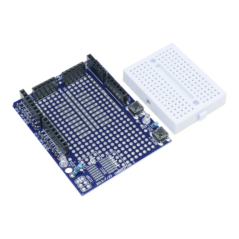 Picture 7: UNO Proto Shield Prototype Expansion Board With SYB-170 Mini Breadboard Based For Arduino R3 Robot Kit ProtoShield
