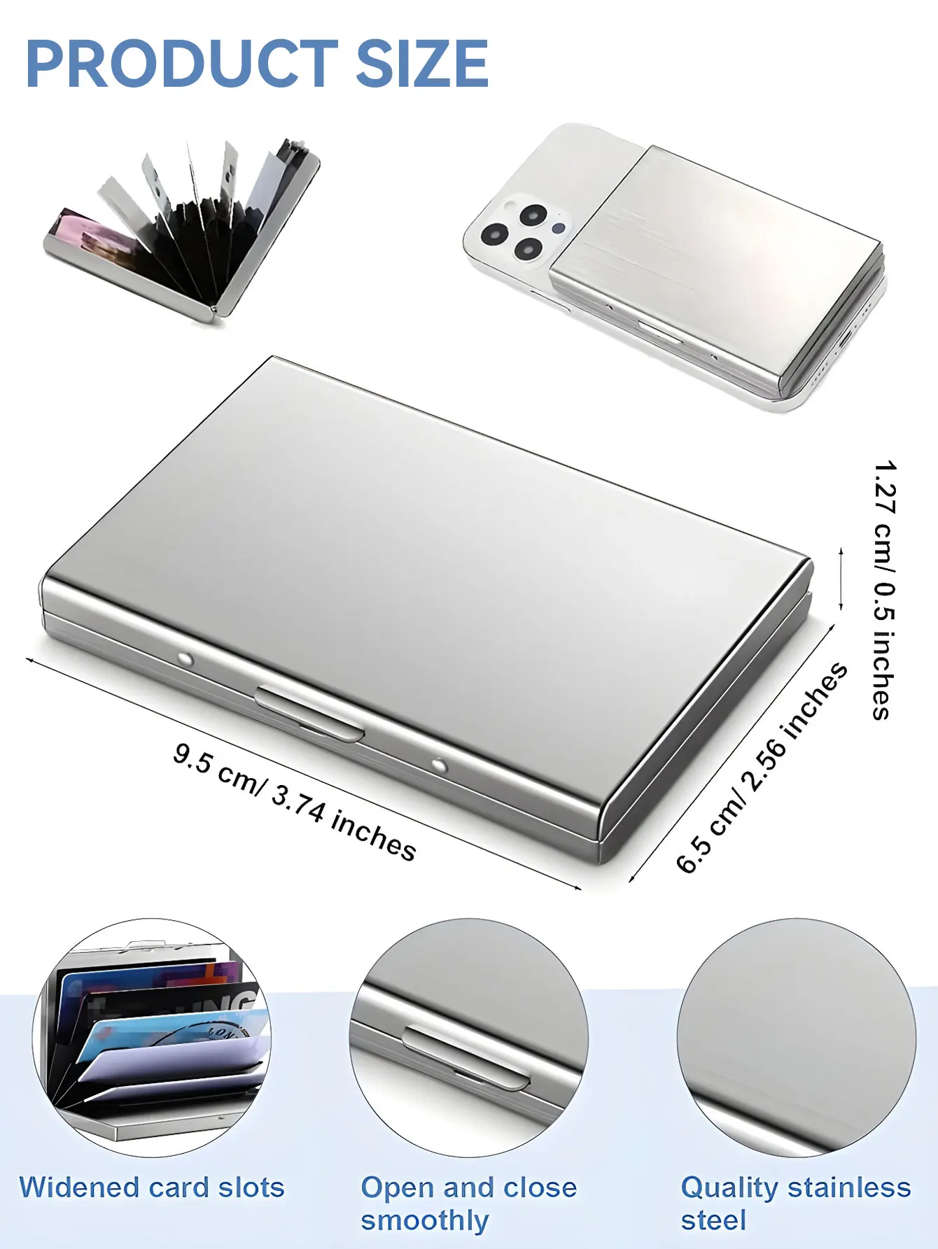 2026 New Slim Business Card Case for Men & Women,Stainless Steel Business Card Holders Purse Name Card Holder, Buckle Style Shut