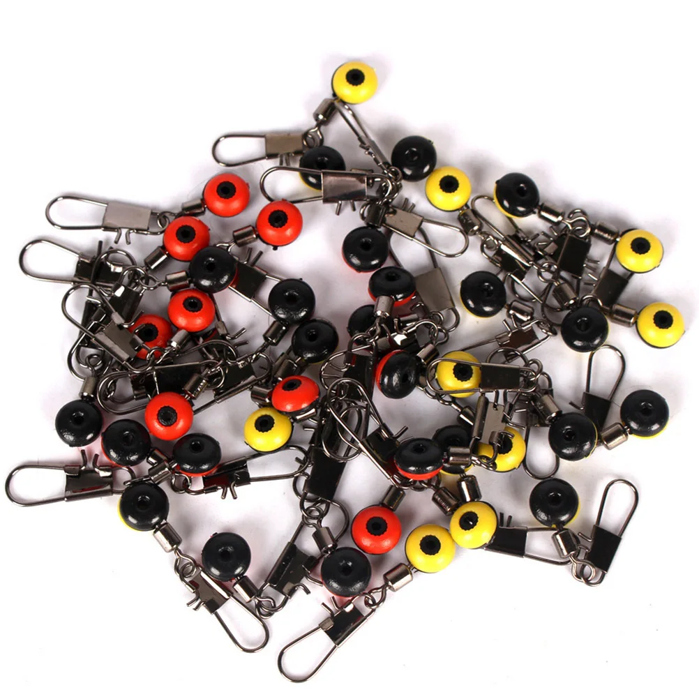 

50Pcs Stainless Steel Fishing Angle Space Bean Connectors Rotating Rig Clips Swivels Float Bobber Tackle Fast Water Deep Water
