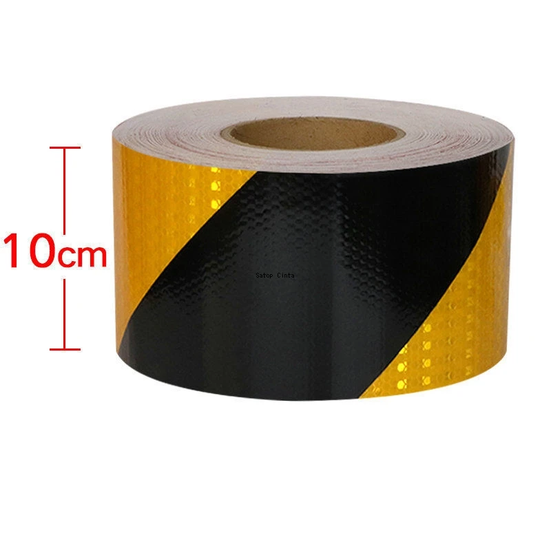 5cm/10cm/15cm/20cm*5M Reflective Tape Twill Yellow-Black Waterproof Adhesive Safety Warning Reflectors Sticker For Truck Trailer