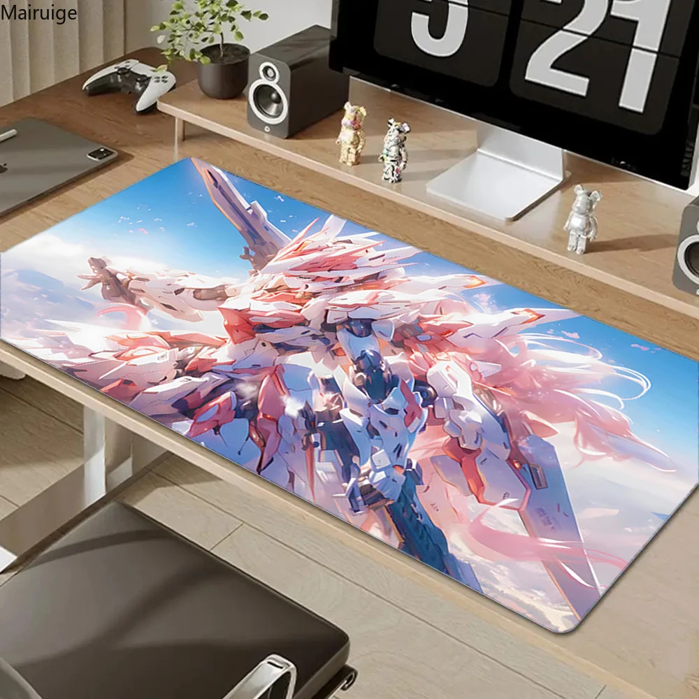 Mech Girl Mouse Pad Gamer Computer Accessories Keyboard Table Mat Black Mousepad Company Gaming Laptop Desk Accessory Pc Mech