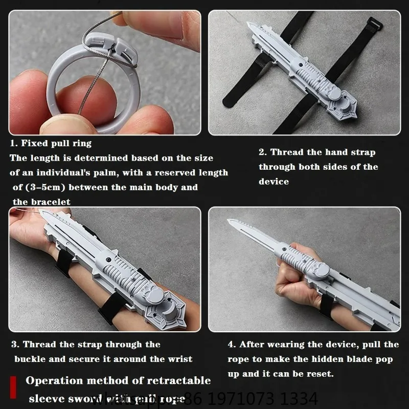 Assassin's Sleeve Sword Retractable Rotatable BladeToy Weapons Child Toy Interactive Cosplay Props Game Toy Birthday Party Gift
