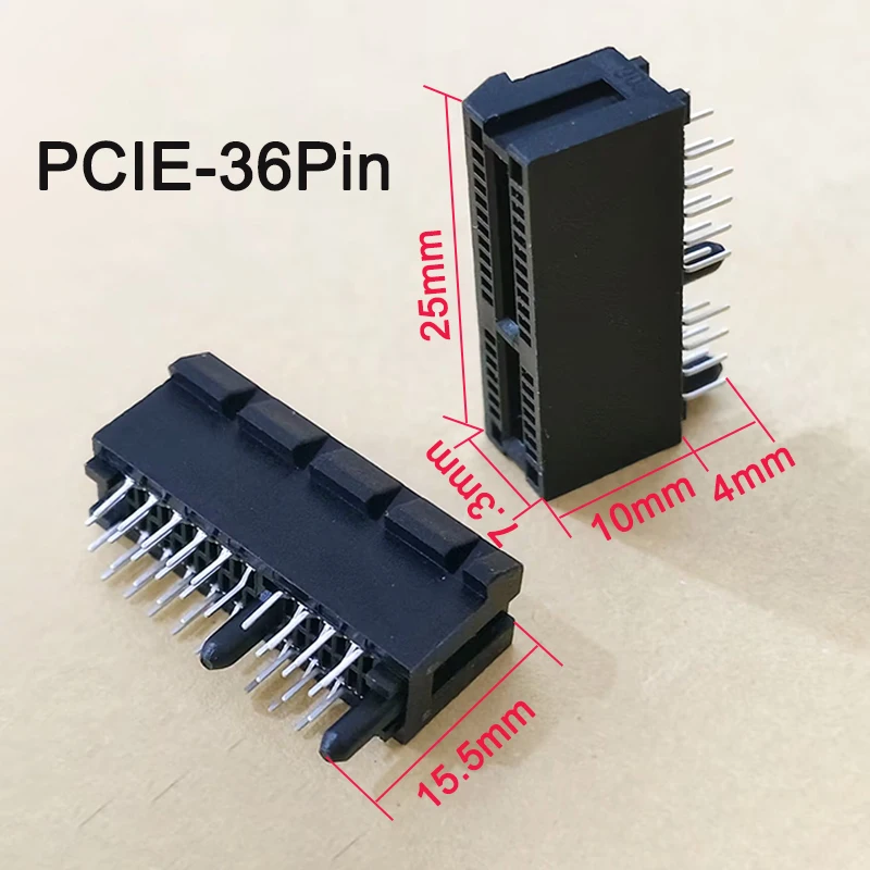 5/10PCS PCIE‑36Pin DIP In‑Line Connector Socket PCI‑E X1 Graphics Card Slot Interface Splint Replacement Electronic Connector