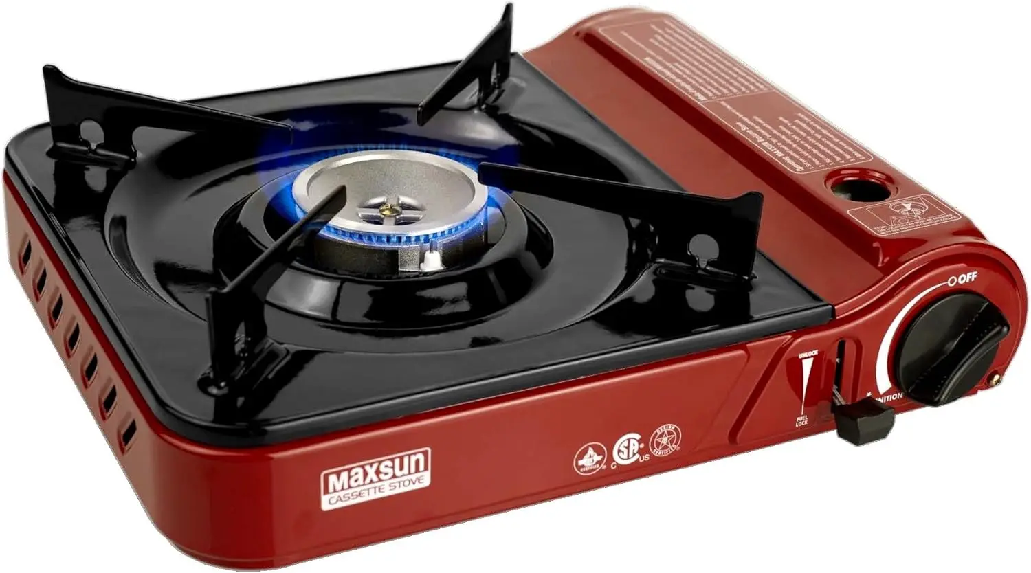 

Portable Gas Stove MS3800 (Red), 9,560BTU High Power, Camp Stove, Outdoor/Indoor, with Carrying Case