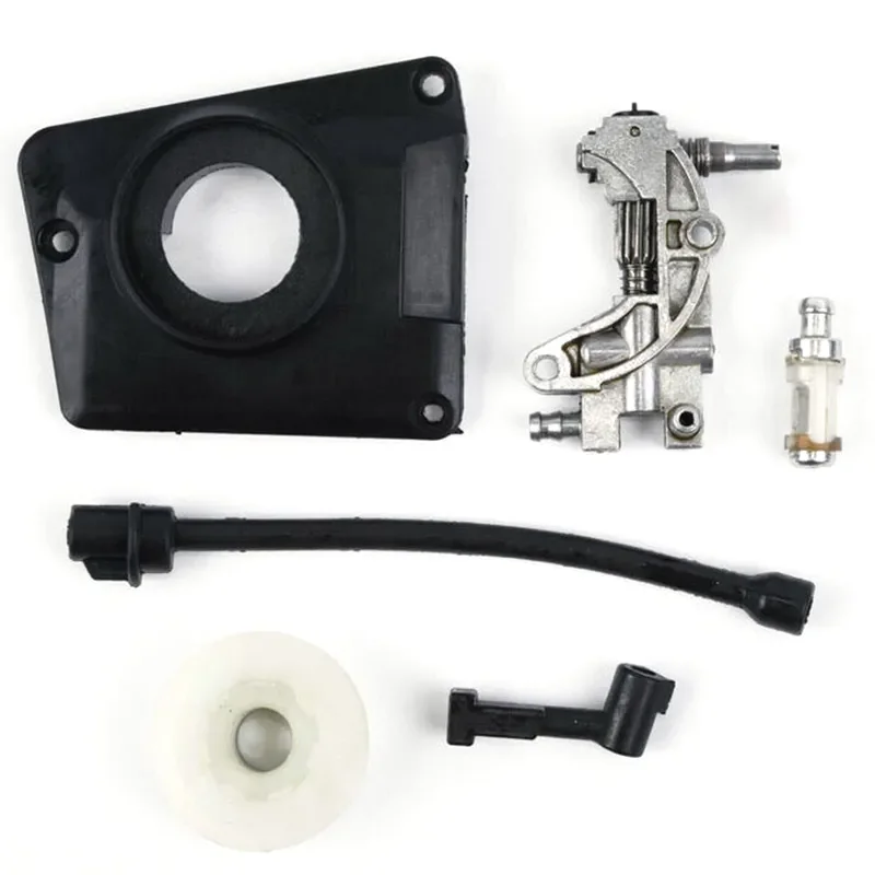 Oil Drive Pump Kit For CHINESE CHAINSAW 4500 5800 45CC 52CC 58CC Pump Cover Worm Gear Oil Pump Cover Oil Filter Oil Pipe