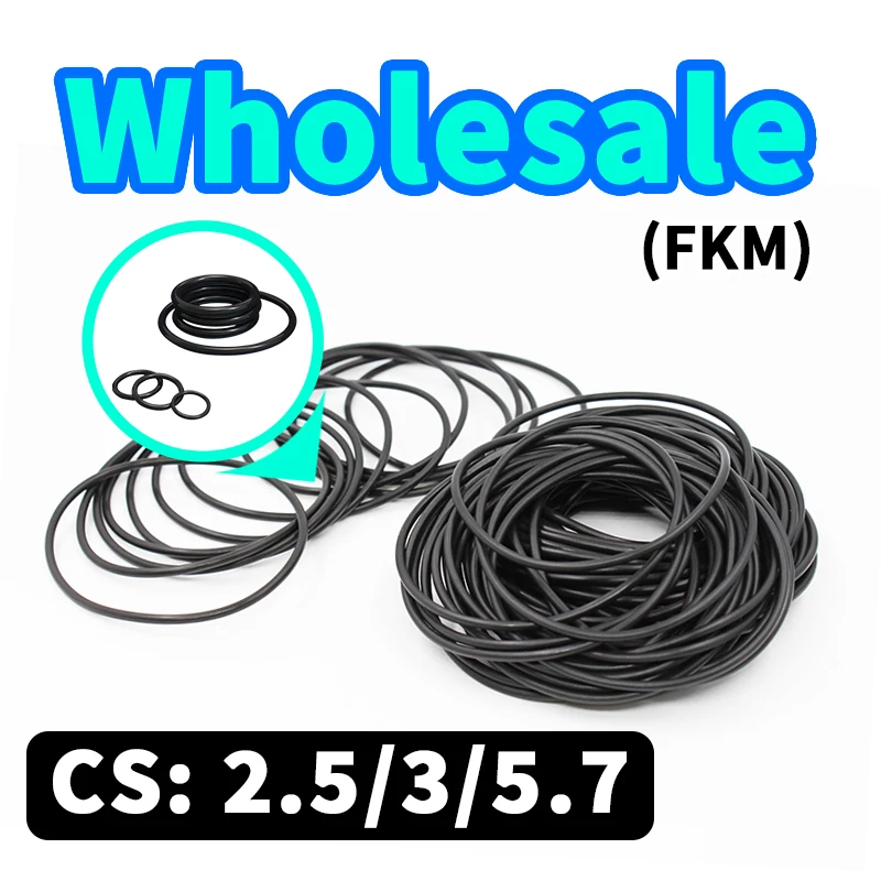 

FKM уплотнительное кольцо CS2,5/3/5,7 мм, толщина, оптовая продажа, уплотнительный элемент, черная фторкаучуковая прокладка, уплотнительное кольцо, резиновая эластичная Бесплатная доставка