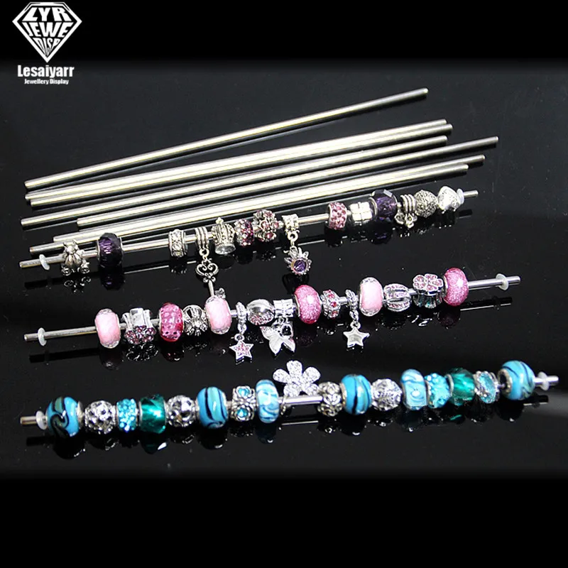 Acrylic Charms Beads Display Rod Tray Box Fit Trollbeads Chamilia Troll Biagi Box Charm Beads Storage Case Loose Beads Boxes