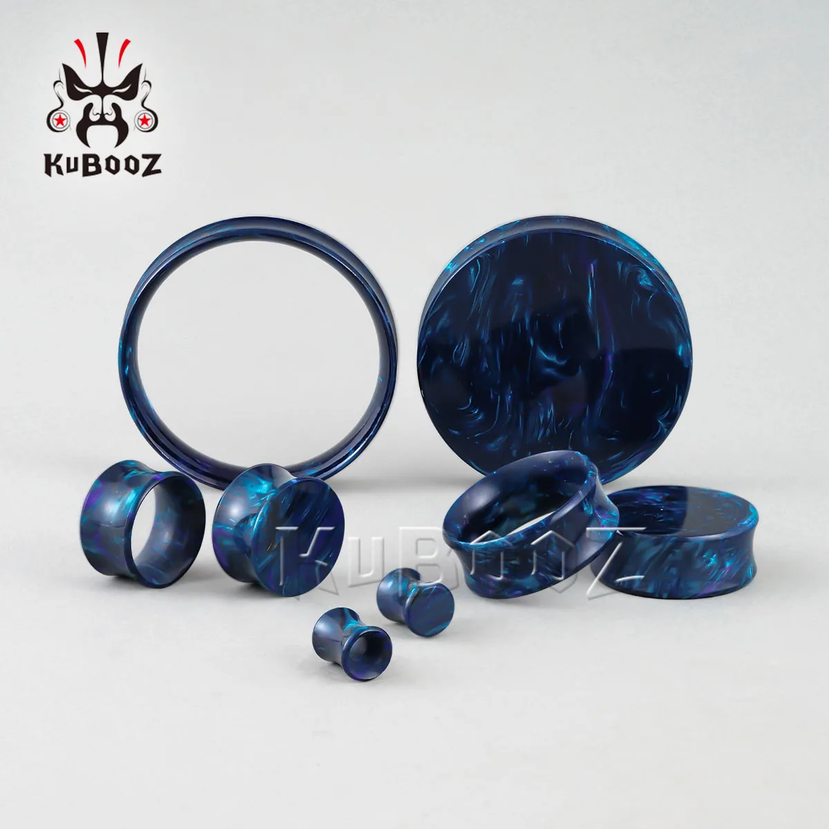 KUBOOZ Coole bunte Acryl-Ohrtunnel, Plugs, Messgeräte, Expander-Ohren, Körperpiercing, Schmuck, Ohrringe, 2 Paar – Detail 6