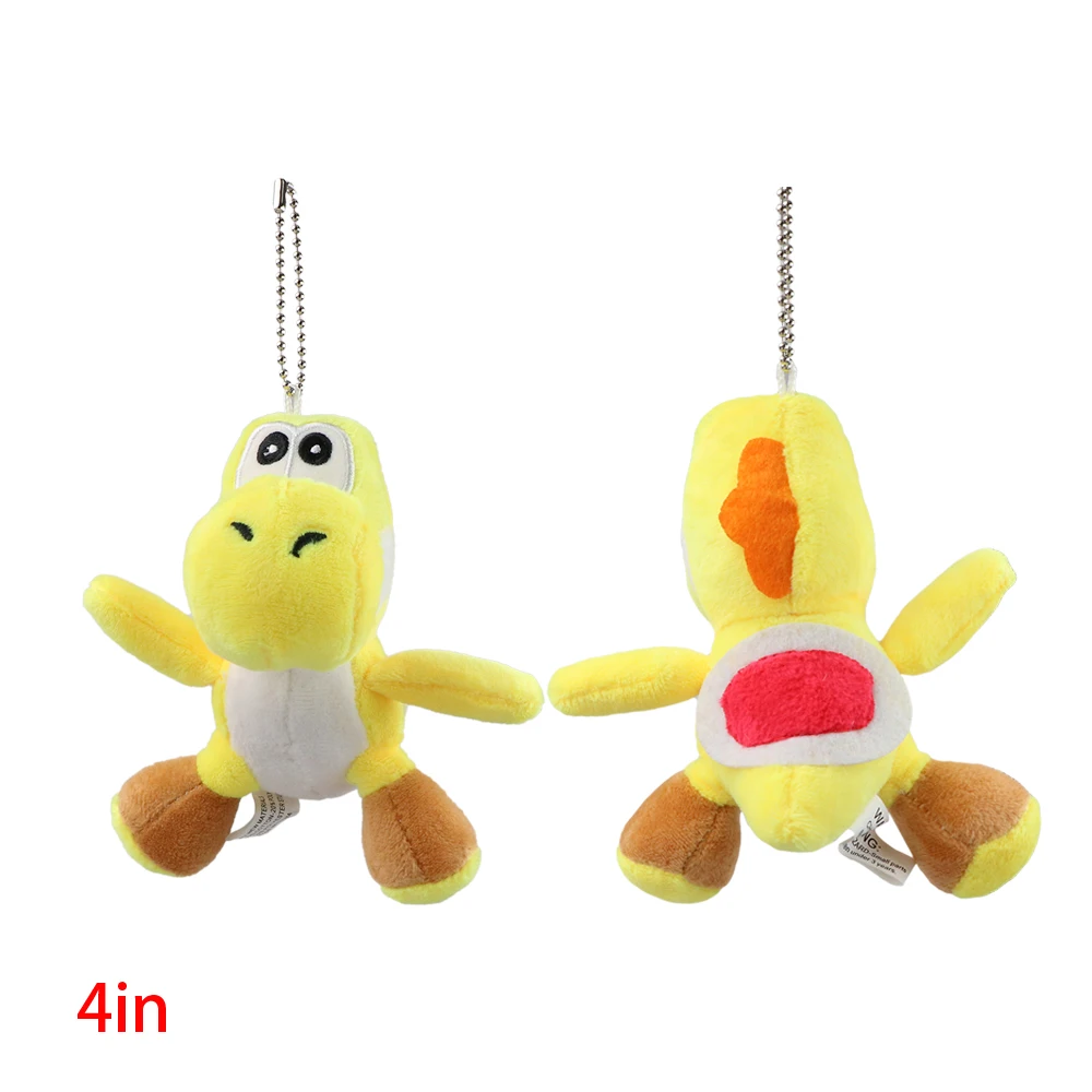 Yoshi Plüsch-Schlüsselanhänger Mehrfarbiger Niedlicher Dinosaurier Weicher Plüsch-Anhänger Mini-Rucksack-Taschenanhänger Pilz-Cartoon-Schlüsselring Liebevolles Geschenk