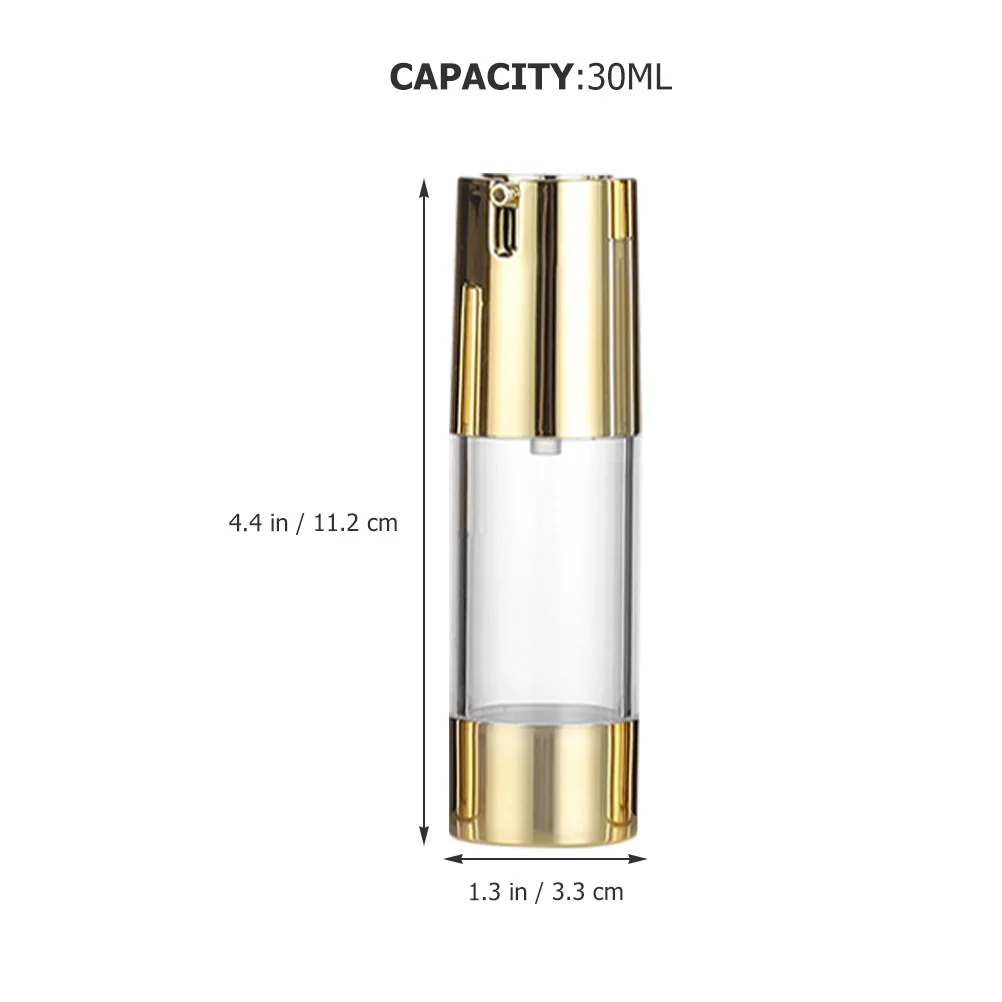 

3pcs 30Ml Airless Pump Bottle Refillable Travel Size Lotion Container For Foundation Oil Moisturizer Empty Skincare Dispenser