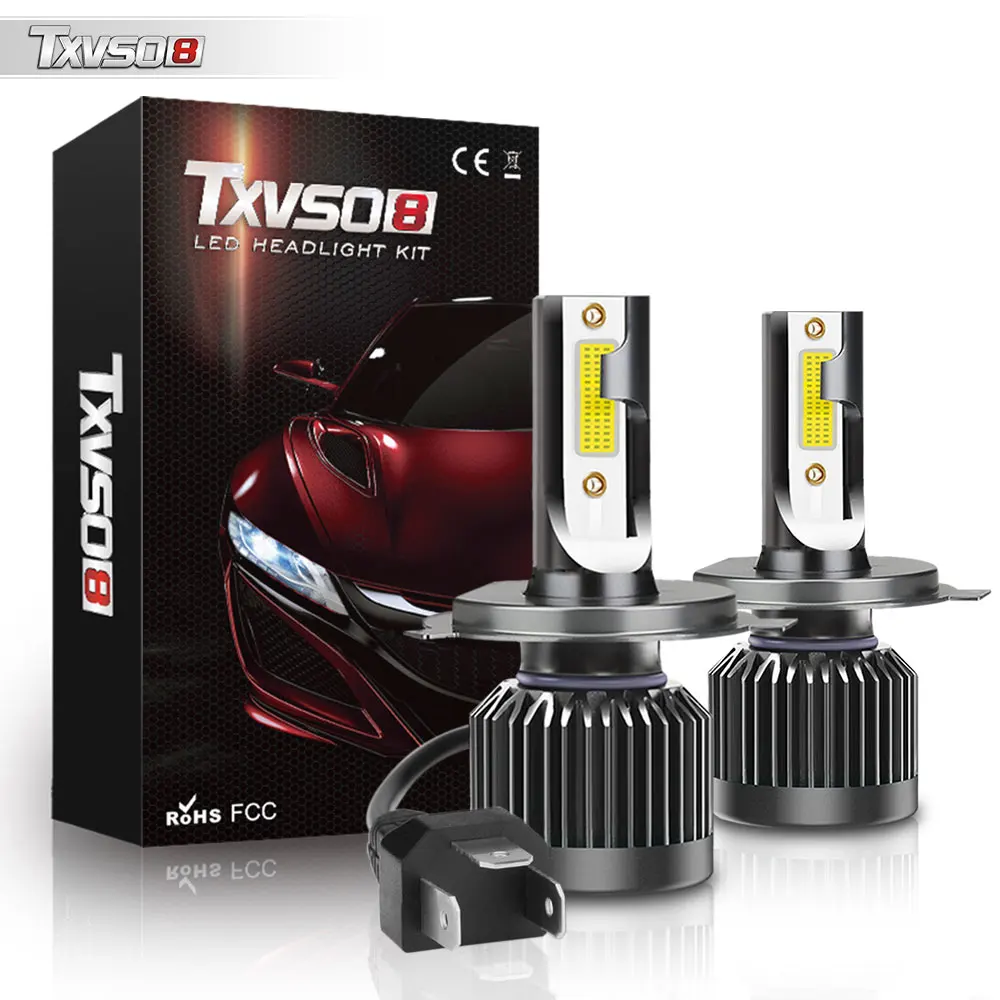 TXVSO8 Mini H4 Led Lamp 12V 110W Car Headlight Bulb 6000K 20000LM Universal 9003/HB2 Diode lights for Car Luces Led Para Auto