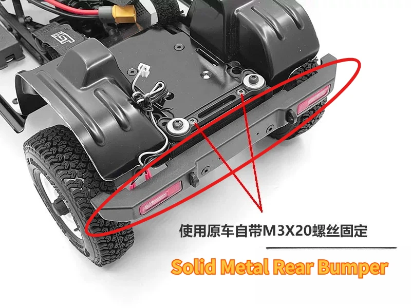 Rock Crawling Solid Metal Rear Bumper For MST J4 Jimny 1/10 Scale Alloy Impact Simulation Upgrade Guard Replacement Accessory