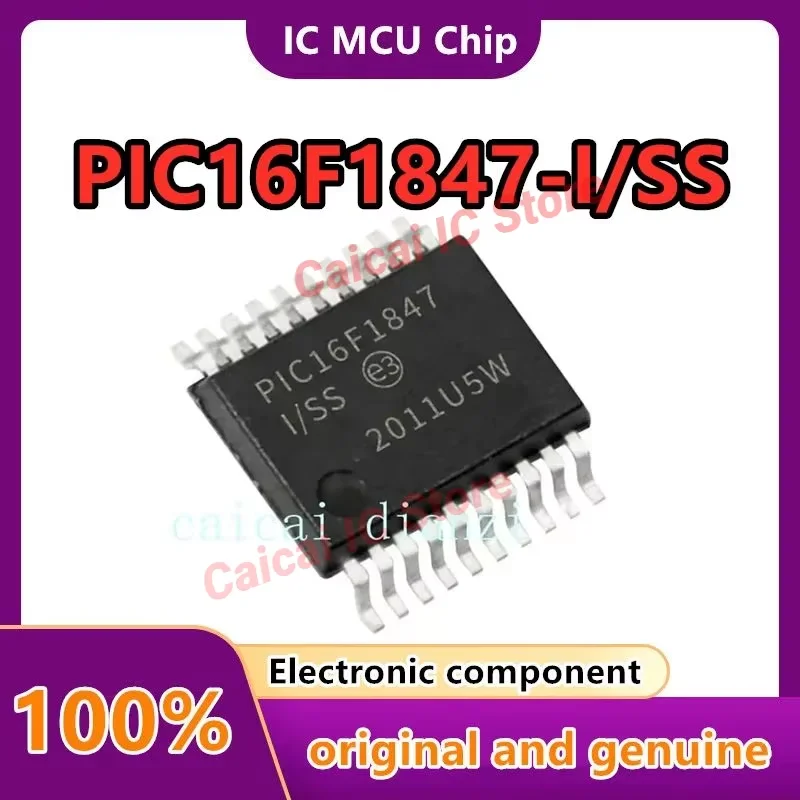 

PIC16F1847-I/SS PIC16F1847 SSOP-20 Новый оригинальный 20-контактный микроконтроллер с 14 КБ Flash, 1 КБ RAM, 32 МГц, внутренний. Osc 16 I/0 Enh 30-5 шт./лот