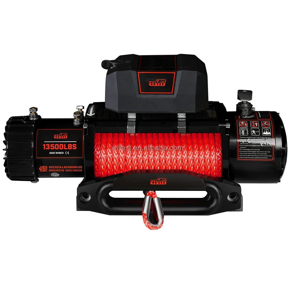 

Vehicle Recovery Winch 13500 Lbs Off Road Tow Bumper Brake HUTZ 12v 24v Electric Winch WIN13500F01DE 4wd Synthetic Rope Winch