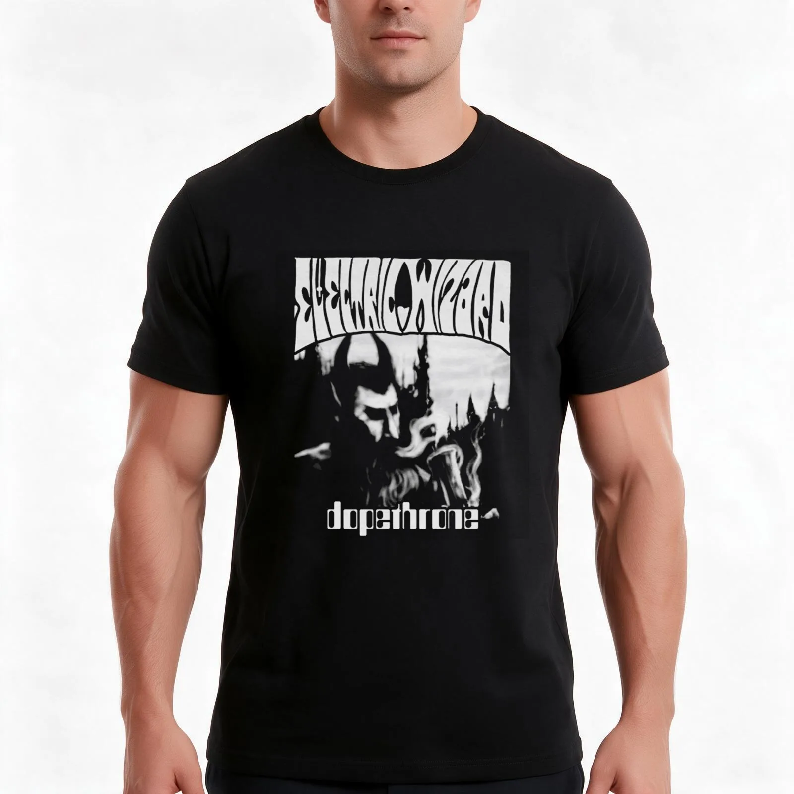 Electric Wizard T-Shirt, Summer Casual Cotton Tee, Oversized Streetwear Tops, Vintage Graphic Print, Loose Fit Short Sleeve
