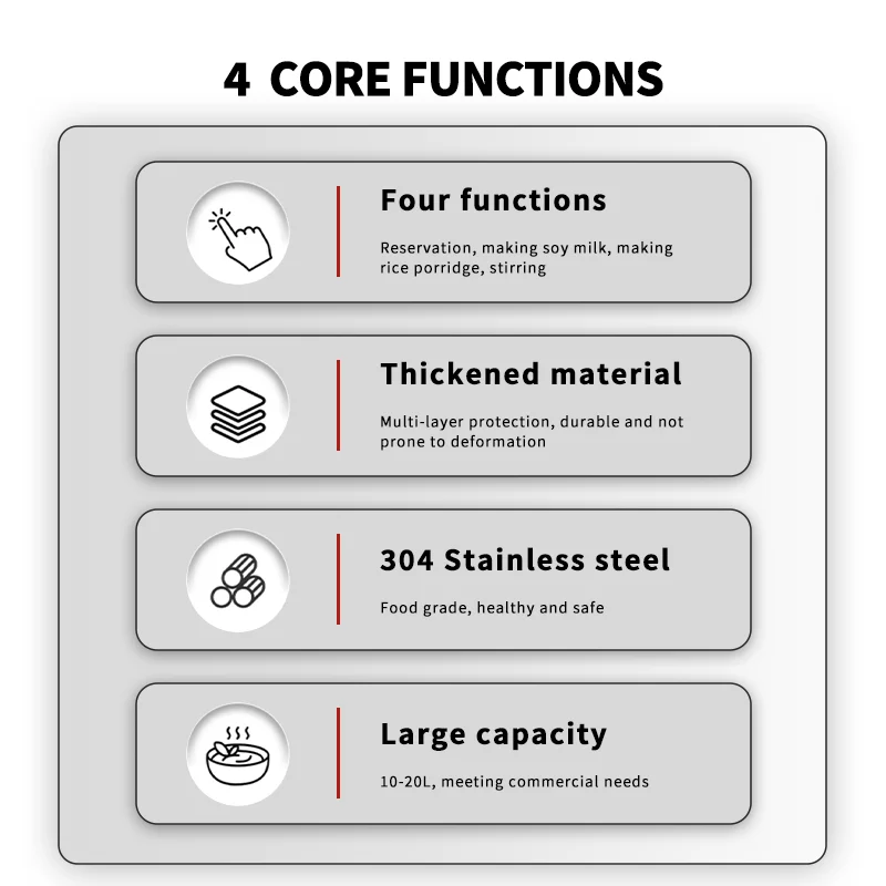 

Multifunctional Soy Milk Machine 15L Large Capacity Canteen Soybean Heating Mixer