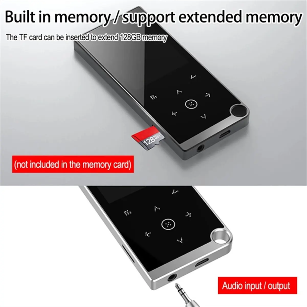 

【New User】Bluetooth 5.0 Lossless MP3 Music Player HiFi Portable Audio with FM/EBook/Recorder/MP4 Video Player(Silver Gray)