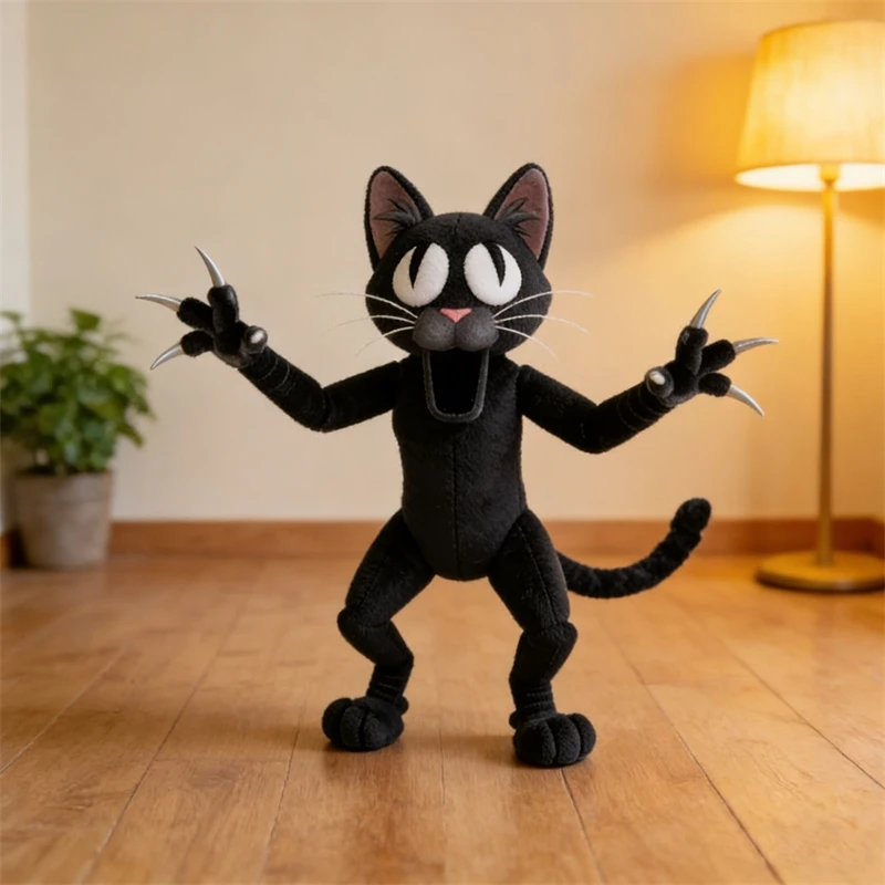 

99 Nights In The Forest Black Cat Plush Toy Cute Cuddly Stuffed Spooky Gift For Kids Teens Home Display Table Decor Holidays