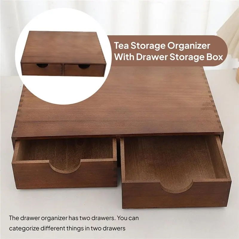 TFTP-Wooden Coffee Pod Storage Drawer Organizer For Tea And Coffee Capsules For Office Kitchen Bar Home Coffee Station