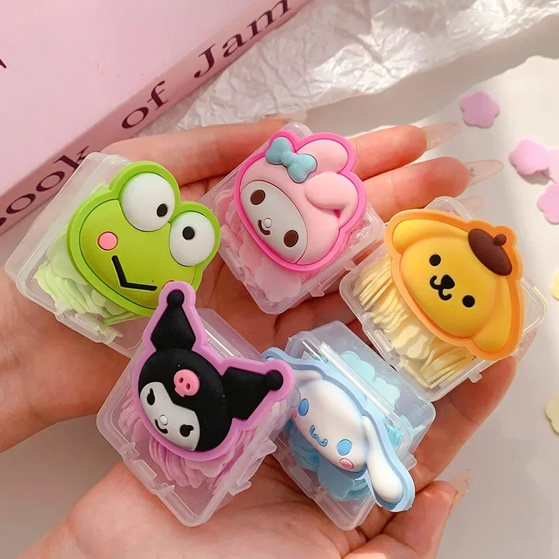 Cartoon Anime Kawaii Sanrio Hello Kitty jednorazowe tabletki do mycia rąk moja melodia Kuromi Cinnamoroll podróżne przenośne pudełko na mydło