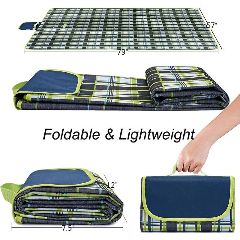 Waterproof Outdoor Picnic Mat Camping Beach Mat Plaid Portable Hiking Travel Sleeping Blanket Folding Grassland Pad Carpet