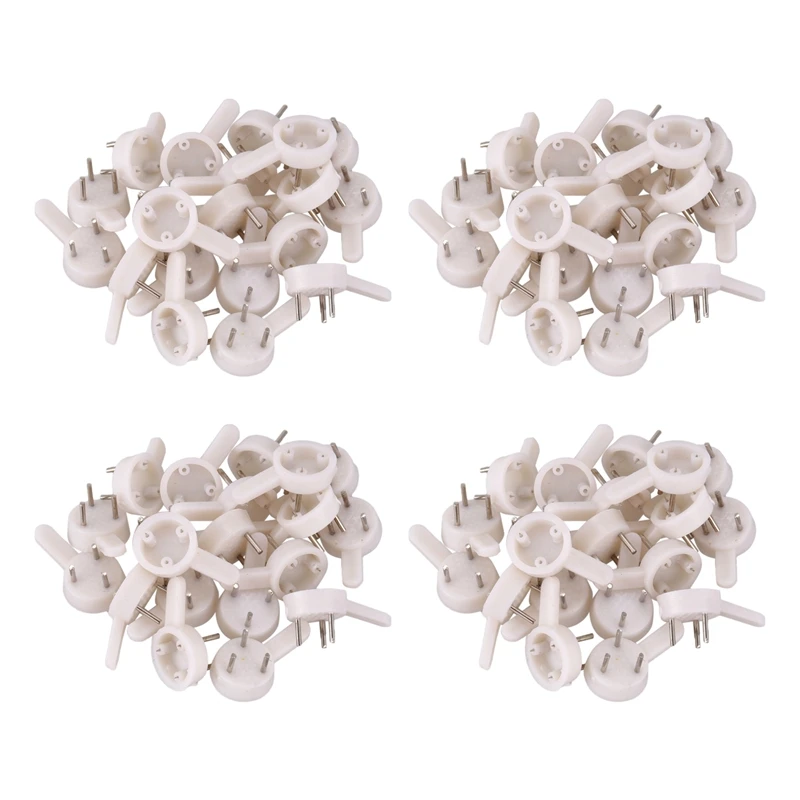 

80 Pcs Plastic Heavy Wall Picture Frame Hooks Hangers 3-Pin Small White