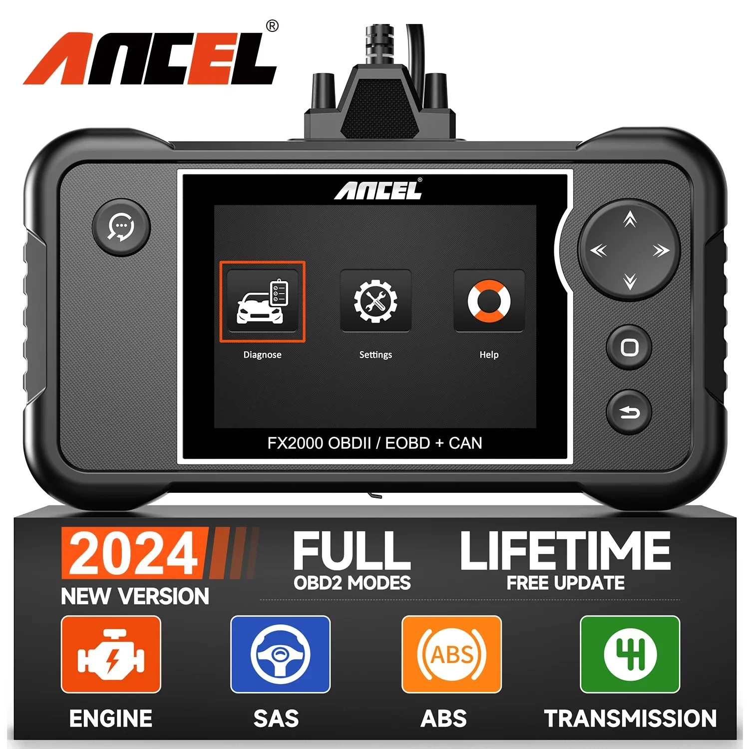 ANCEL FX2000 Car OBD2 Scanner Diagnostic Scanner Auto 4 System ABS SRS Engine Transmission Scan Tool Professional Code Reader