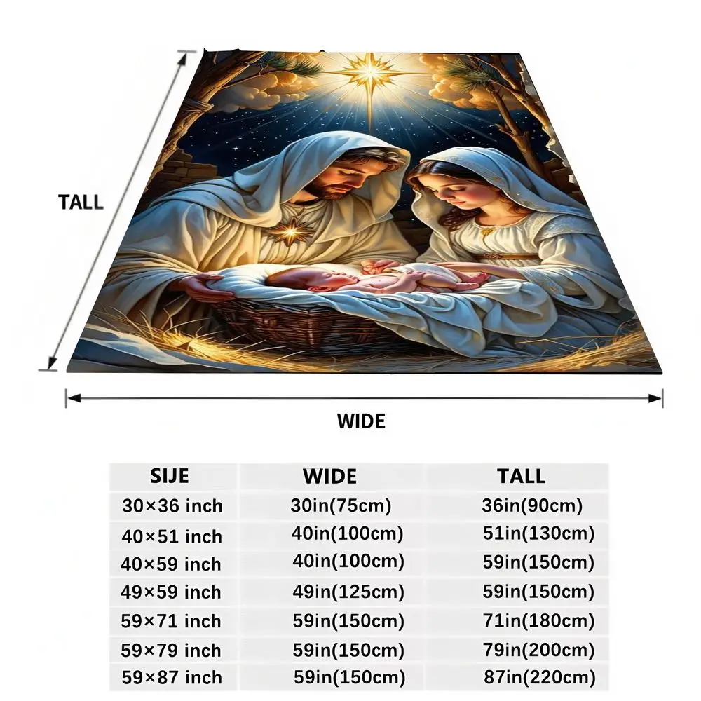 مشهد المهد المقدس مع طفل يسوع في مدير - ديكور عيد الميلاد الريفي الصادق الذي يتميز بجزيف ومريم تحت نجم ساطع