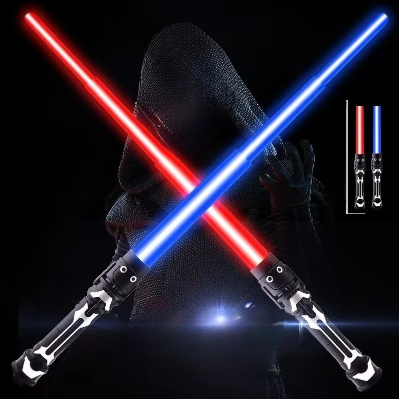 2-in-1 Light Saber Toy with Extendable Glow Laser Sword