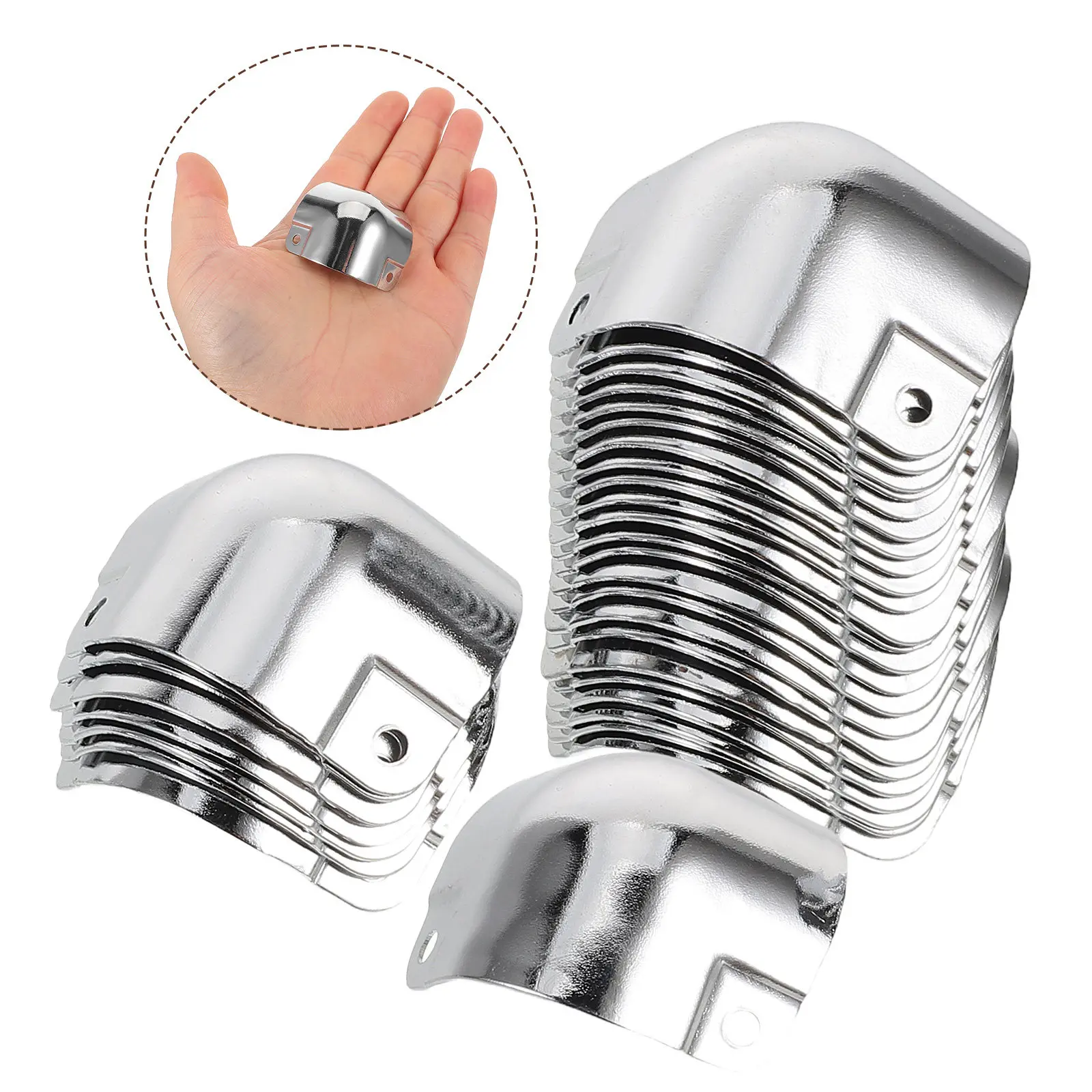 

20Pcs Heavy Duty Corner Protectors Metal Box Edge Guards for Aluminum Cases Toolboxes Suitcase Protective Corner Covers