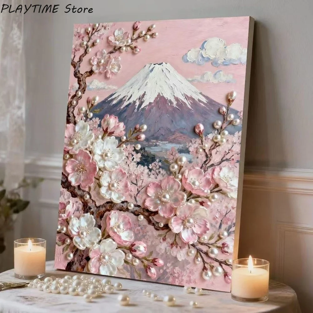 3D Creative Pearl Painting Kit Castle Pattern Decorative Painting Handmade Pearl Painting Handmade Material Set Stereo Stickers