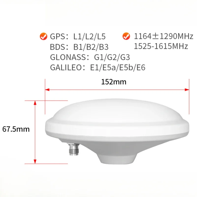 GNSS RTK Antenna BDS GPS GLO GAL Four-star Multi Frequency Positioning Navigation for Aviation/survey/agricultural/driving Test