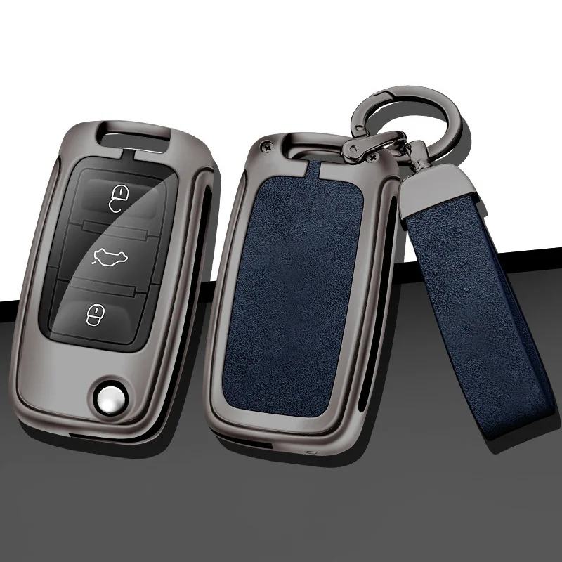 Leather Car Key Case Cover Shell For Volkswagen VW Polo Golf Passat Tiguan Beetle Caddy T5 Up Eos Skoda Octavia Seat Leon Altea