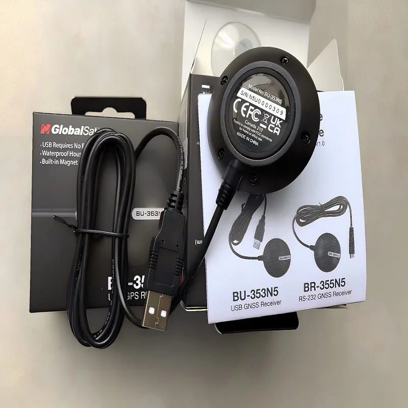 Globalsat BU-353N5 USB GNSS Receiver MTKAG3335MN Waterproof Strong Magnetic High Sensitivity Support GPS GLONASS BDS QZS SBAS