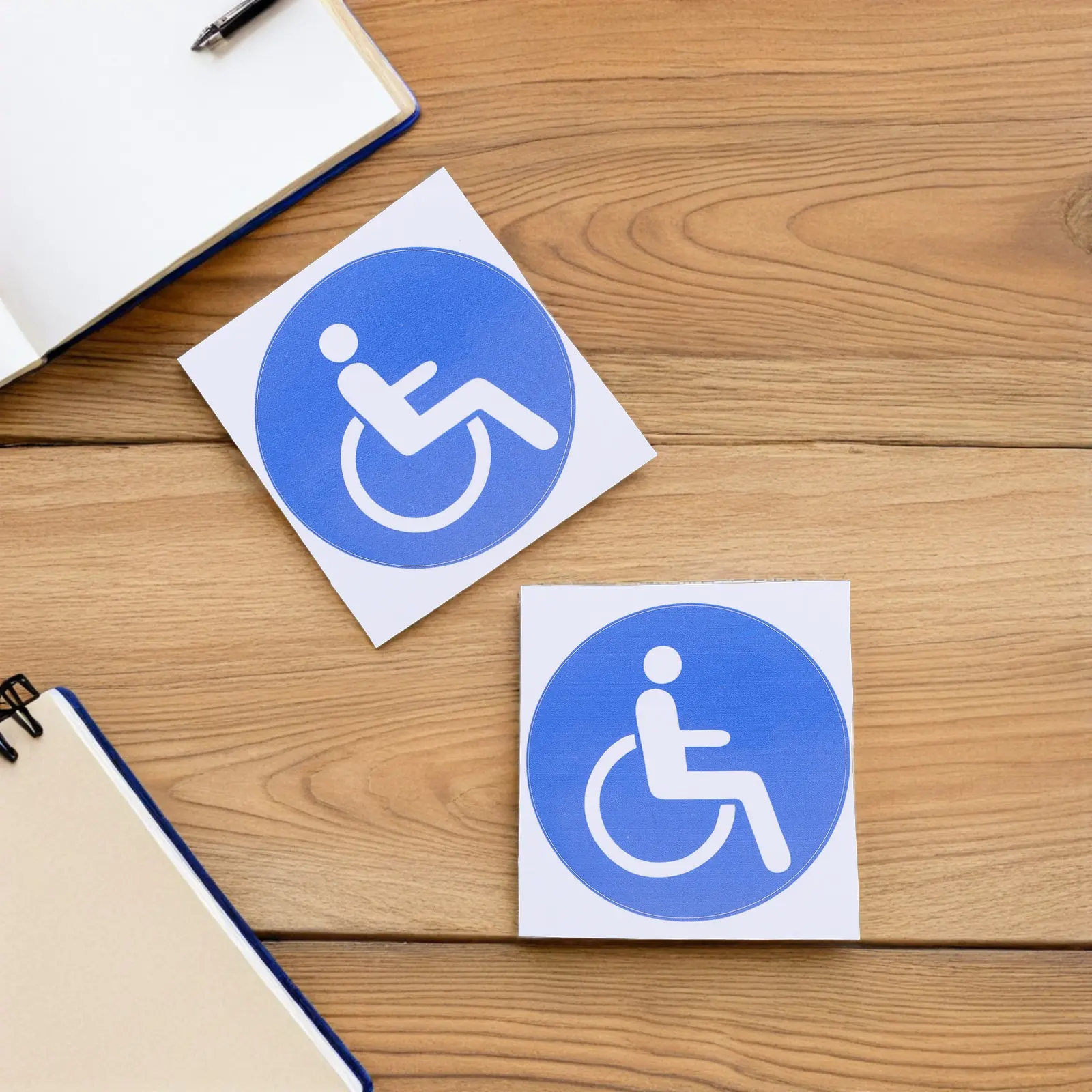 10pcs Handicap Signs Stickers – Self-Adhesive Wheelchair Symbol Decals for Indoor, Outdoor & Car Glass